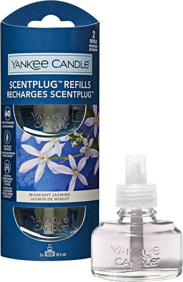 Yankee Candle Scentplug Fragrance Refills | Midnight Jasmine Plug In Air Freshener Oil | Up To 60 Days Of Fragrance | 2 Count