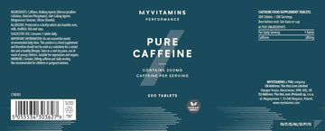Myprotein Pure Caffeine 200Mg Tablets | Natural Energy, Focus & Endurance Support | Increases Alertness & Performance | Convenient Pre-Workout Stimulant Supplement | 200 Tablets