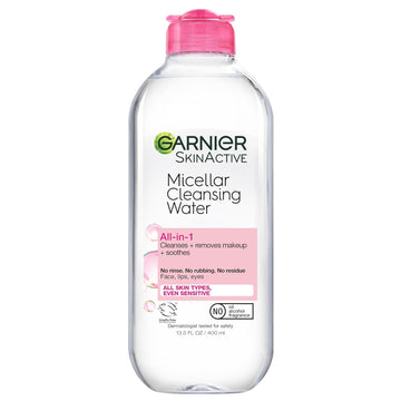 Garnier Micellar Water, Hydrating Facial Cleanser & Makeup Remover, Suitable For Sensitive Skin, Vegan, Cruelty Free, 13.5 Fl Oz (400Ml), 1 Count