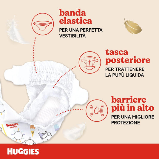 Huggies Newborn Nappies, Size 2 (3-6Kg), 1 Pack Of 24 Nappies