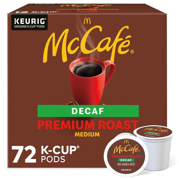 McCafe Premium Roast Decaf Coffee, Single Serve Keurig K-Cup Pods, Decaffeinated, 72 Count (6 Packs of 12)