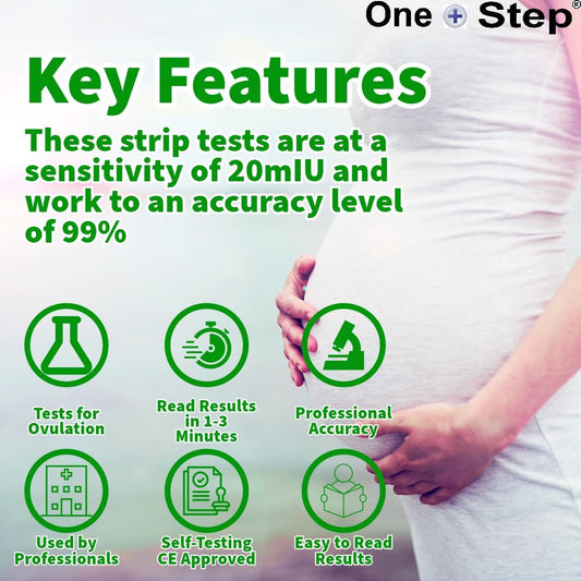 50 x One Step Highly Sensitive 20mIU Ovulation / Fertility Strip Tests (Wide Width). These are identical to what we supply to the NHS8450314