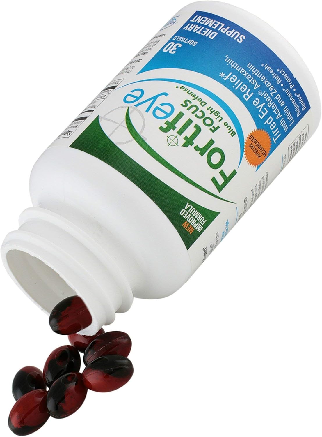 Fortifeye Focus Eye Care Supplement | Triple Carotenoid Including Astaxanthin, Lutein, And Zeaxanthin | 90 Softgel Capsules : Health & Household