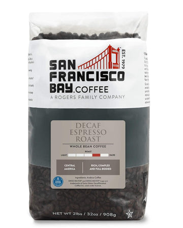 San Francisco Bay Whole Bean Coffee - DECAF Espresso Roast (2lb Bag), Dark Roast