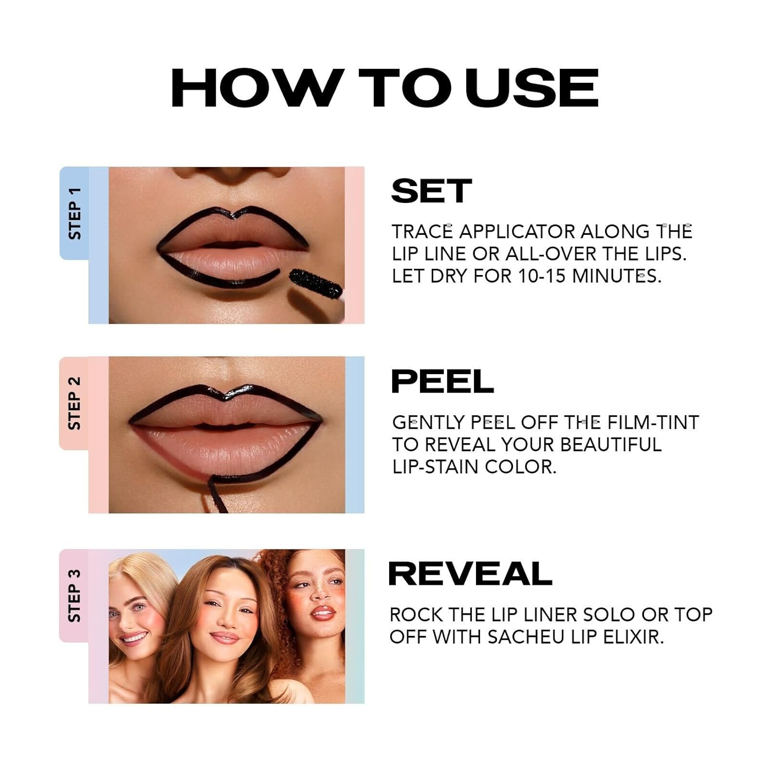 Sacheu Lip Liner Stay-N & Lip Elixir Bundle — Long Lasting Matte Lip Tattoo, Transfer Proof Lipstain Infused With Hyaluronic Acid & Vitamin E, For All Skin Types — P-Inked And Clear : Beauty & Personal Care