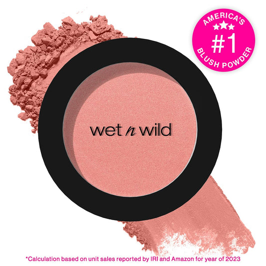 Wet N Wild Color Icon Blush, Effortless Glow & Seamless Blend Infused With Luxuriously Smooth Jojoba Oil, Sheer Finish With A Matte Natural Glow, Cruelty-Free & Vegan - Pinch Me Pink