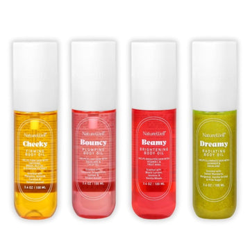 Nature Well Cheeky, Beamy, Bouncy, & Dreamy Body Oil Bundle, Glowy, Lightweight & Quick-Absorbing Formula To Help Visibly Improve The Skin’S Tone, Texture & Hydration, 3.4 Oz Each