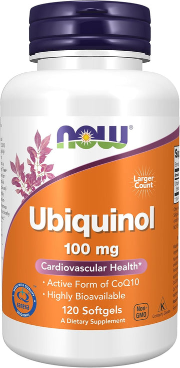 Now Supplements, Ubiquinol 100 Mg, High Bioavailability (The Active Form Of Coq10), 120 Softgels