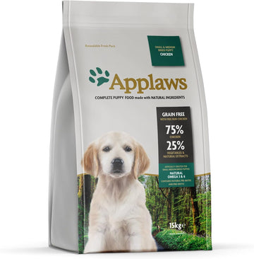 Applaws Natural, Complete Dry Dog 15kg Small/Medium Breed Puppy Chicken?6761141