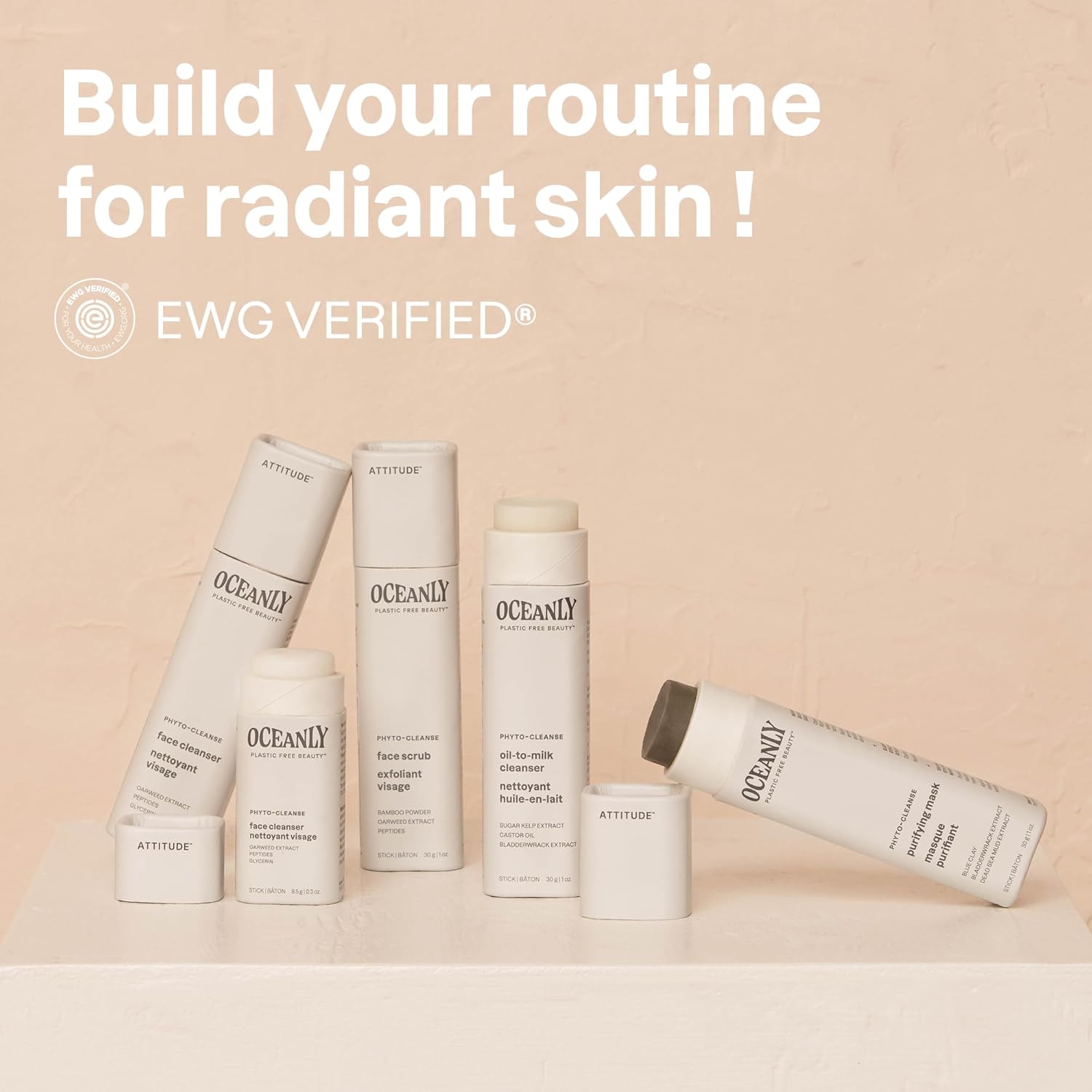 Attitude Oceanly Face Mask Stick, Ewg Verified, Plastic-Free, Plant And Mineral-Based Ingredients, Vegan And Cruelty-Free Beauty Products, Phyto Cleanse, Unscented, 1 Ounce : Beauty & Personal Care