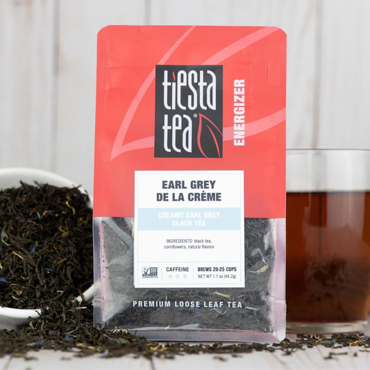 Tiesta Tea - Earl Grey De La Crème | Creamy Earl Grey Black Tea | Premium Loose Leaf Tea Blends | Caffeinated Black Tea | Make Hot Or Iced Tea & Brews Up To 25 Cups - 1.7 Ounce Resealable Pouch