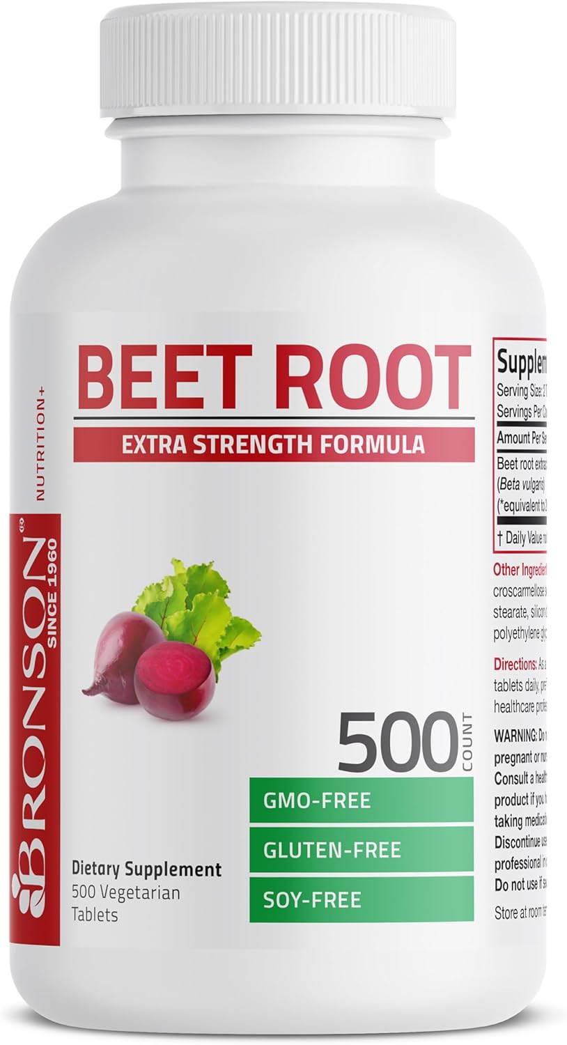 Bronson Beet Root Extra Strength, Non-Gmo, 500 Vegetarian Tablets