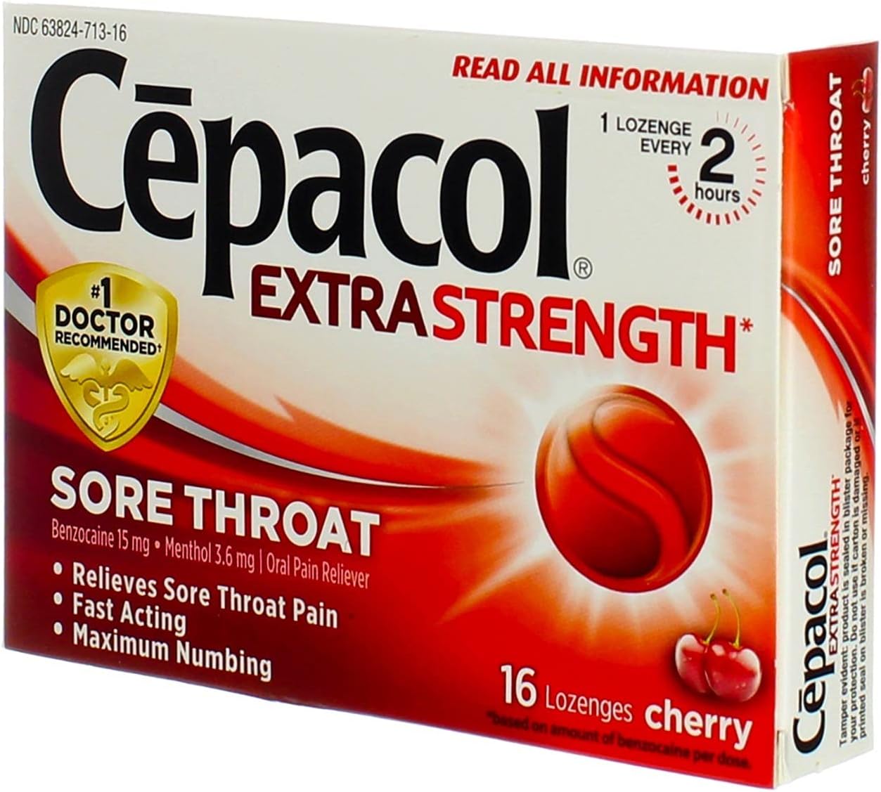 Cepacol Maximum Strength Throat Drop Lozenges, Cherry, 16 Count : Health & Household