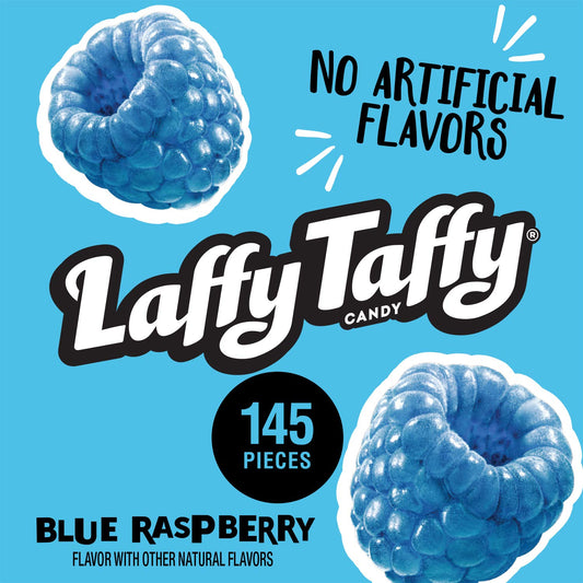 Laffy Taffy Candy, Blue Raspberry Flavored, Individually Wrapped Candy (145 Pieces)