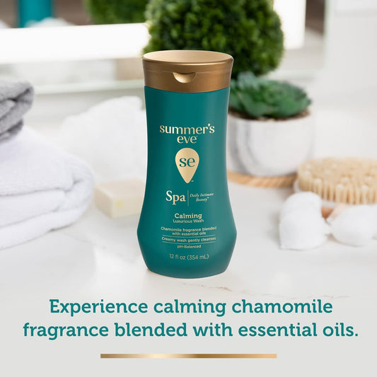 Summer'S Eve Spa Daily Intimate Wash, Luxurious Cleansing All Over Feminine Body Wash, Calming Chamomile Ph-Balanced Feminine Wash, 12Oz Bottle