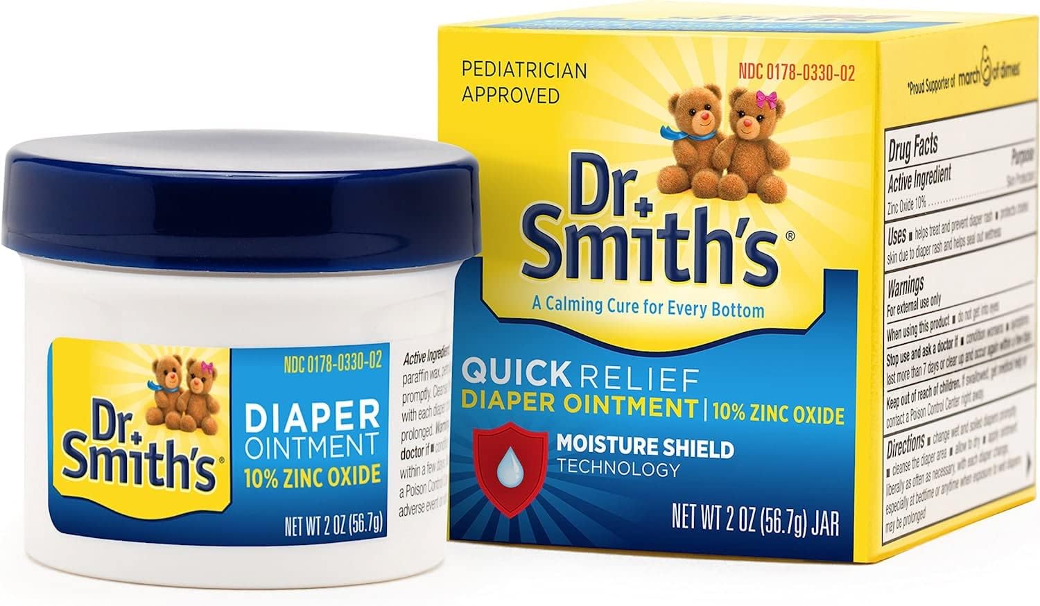 Dr. Smith's Quick Relief Diaper Rash Ointment, 2 Ounce - Pack of 2 : Baby