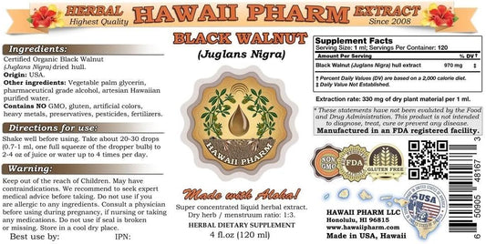 Black Walnut Liquid Extract, Organic Black Walnut (Juglans Nigra) Tincture Supplement 4X4 Oz