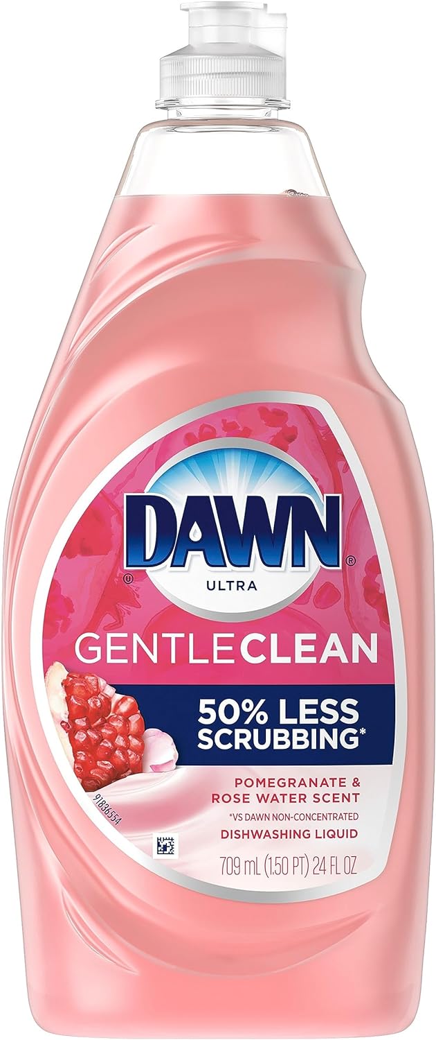 Dawn Gentle Clean Dishwashing Liquid 16.2 oz, Pomegranate & Rose Water Scent (Pack of 3)