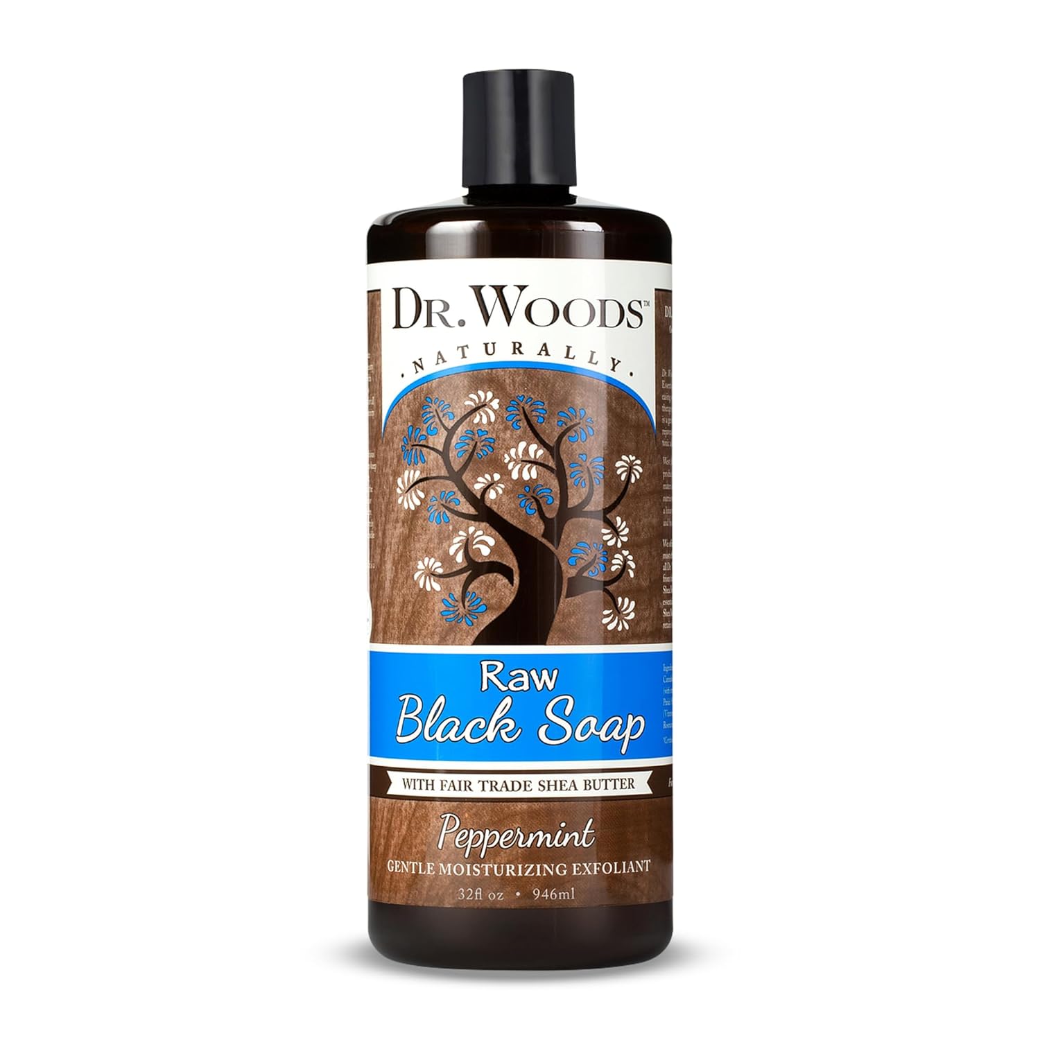 Dr. Woods Raw Moisturizing Black Peppermint Soap With Organic Shea Butter, 32 Ounce