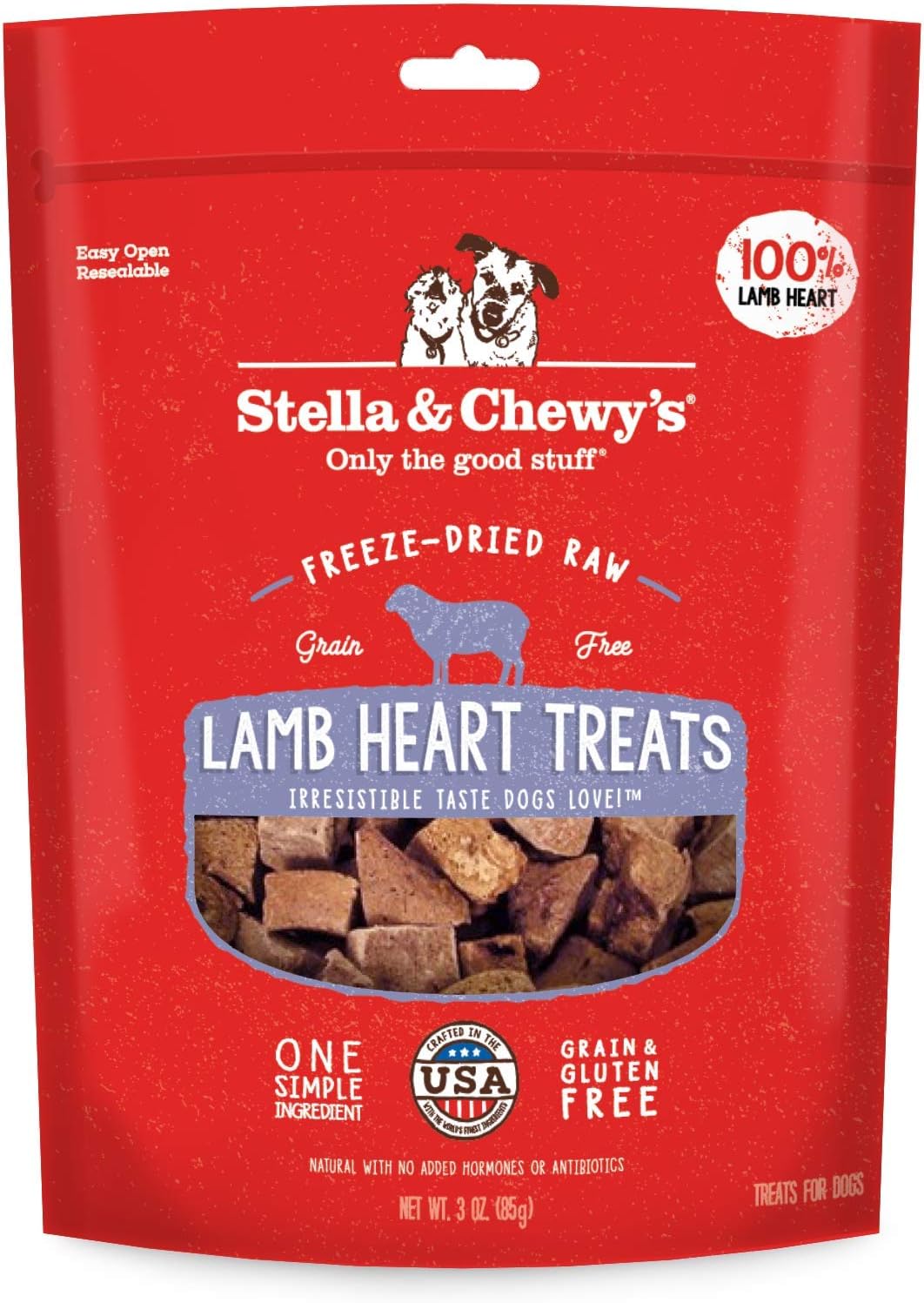 Stella & Chewy's Wild Red Jerky Nuggets Dog Treats Beef & Lamb Recipe and Freeze-Dried Raw Single Ingredient Lamb Heart Treats Bundle : Pet Supplies