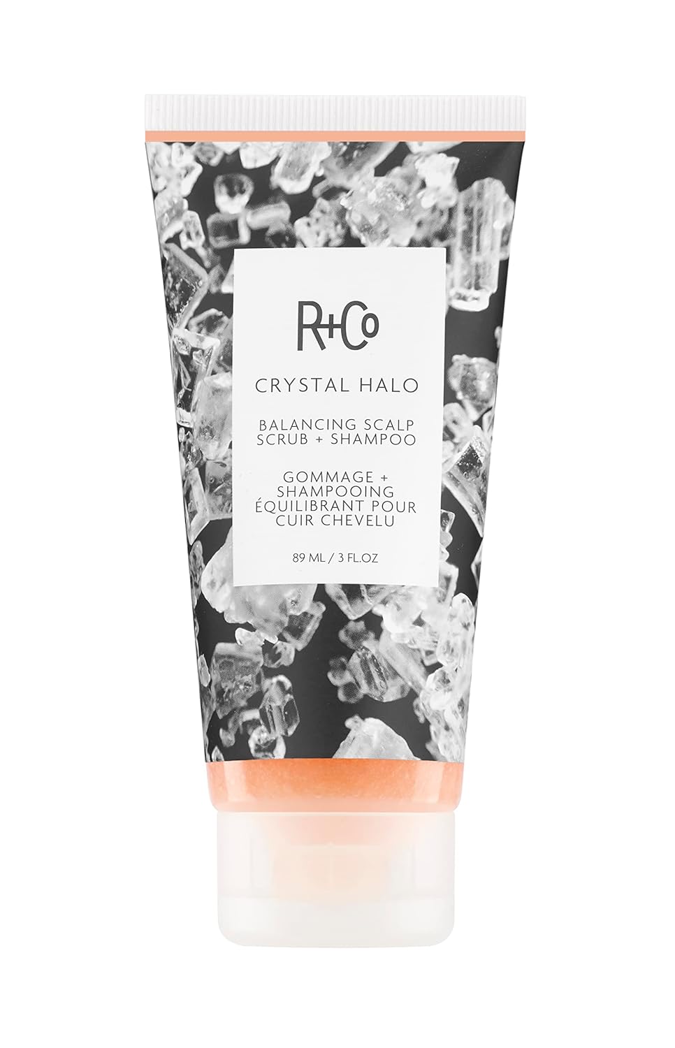 R+Co Crystal Halo Balancing Scalp Scrub + Shampoo | Purifies + Cleanses + Balances | Vegan + Cruelty-Free | 3 Oz