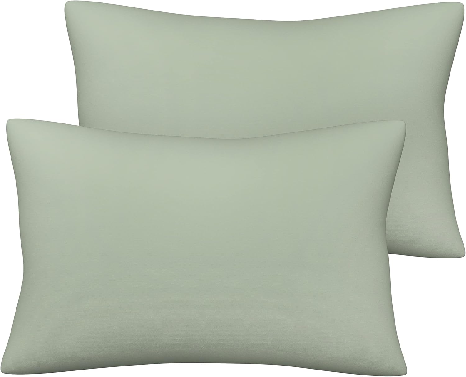 Pobibaby - 2 Pack Premium Toddler Solid Pillowcase - Ultra Soft Jersey Knit - Crib Pillow, Kids Pillow, Travel Pillow Case Cover (Sage Green)