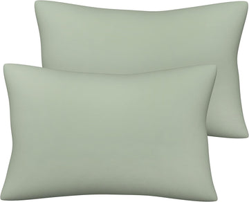 Pobibaby - 2 Pack Premium Toddler Solid Pillowcase - Ultra Soft Jersey Knit - Crib Pillow, Kids Pillow, Travel Pillow Case Cover (Sage Green)