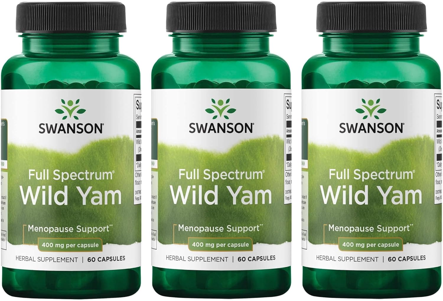 Swanson Full Spectrum Wild Yam 400 Milligrams 60 Capsules (3 Pack)