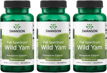 Swanson Full Spectrum Wild Yam 400 Milligrams 60 Capsules (3 Pack)