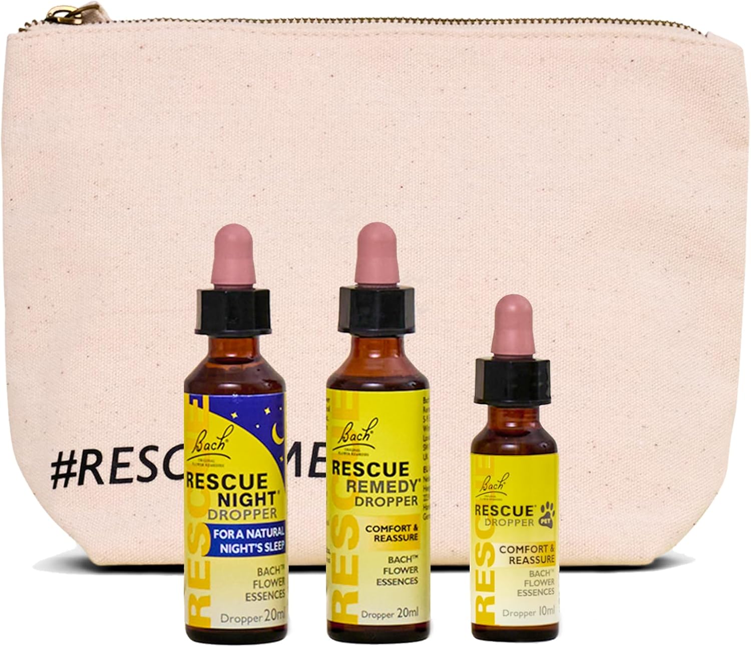 Rescue Calm Companions Gift Set, Promote Calm For You & Your Dog/Cat, Flower Essence Dropper Kit, Day Night Support, Separation Relief, Natural Emotional Wellness, 3 Pack Bundle