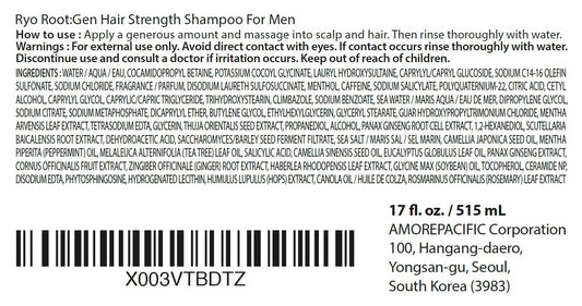 Ryo Root:Gen Hair Strength Shampoo For Men