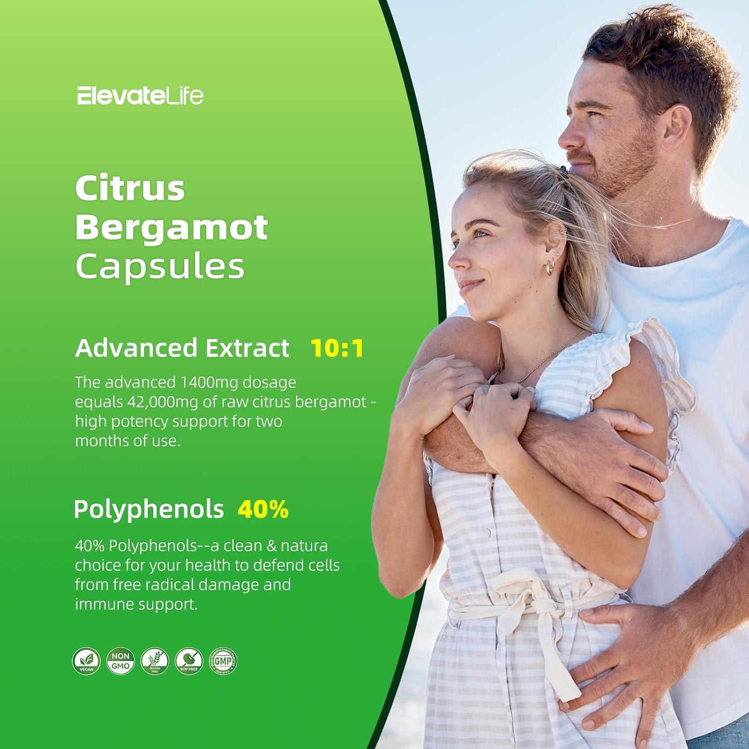 Elevatelife Citrus Bergamot 1400Mg, 120 Capsules… : Health & Household