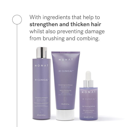 Monat Ir Clinical System – Complete Hair Care Restoration Kit With Thickening Shampoo, Conditioner & Thinning Defense Serum – Strengthens, Protects, & Revives Hair For Thicker, Fuller-Looking Results