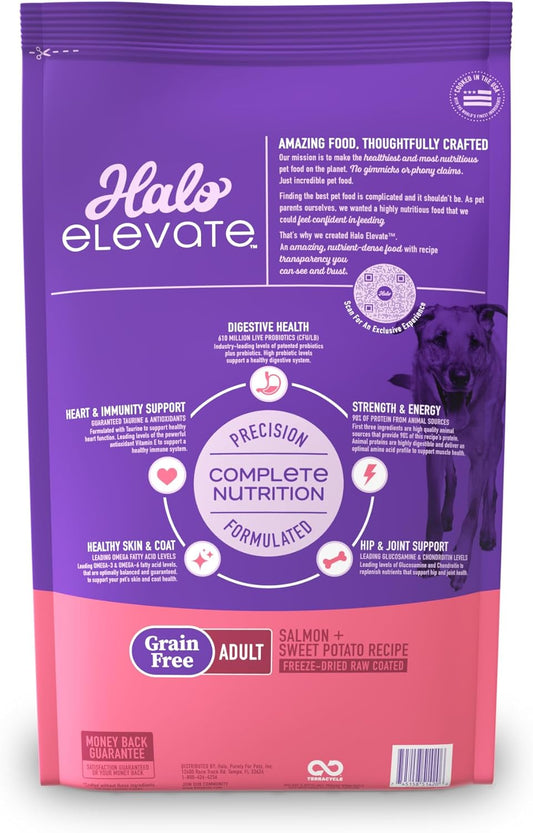 Halo Elevate Dry Dog Food, Grain Free Salmon Recipe, 20Lb