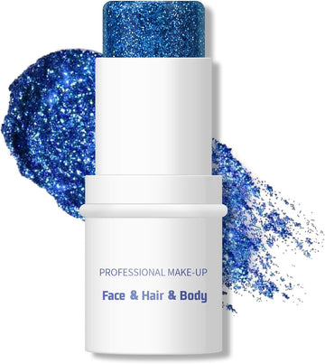 Kyda Body Glitter Stick, Chunky Glitter Gel For Face Body Hair, Sparkling Holographic Mermaid Sequins Paint, Waterproof Multiuse Makeup Glitter Gel, Pink