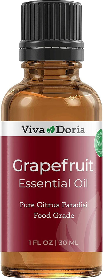 Viva Doria 100% Pure Grapefruit Essential Oil, Undiluted, Food Grade, Natural Aromatherapy Grapefruit Oil, Made In Usa, 30 Ml (1 Fluid Ounce)