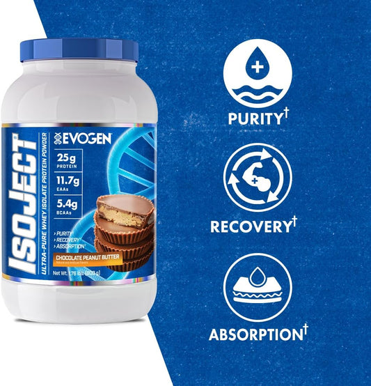 Evogen Isoject - Whey Protein Isolate | Ultra-Pure Whey Protein Powder With Ignitor Enzymes, Bcaas, And Eaas | Enhanced Absorption & Recovery | Strawberry Smoothie | 25 Servings