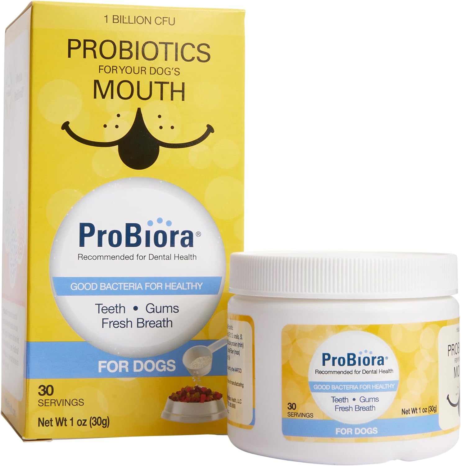 Probiora For Dogs | Dog Probiotic Supplement For Oral Care | Pet Probiotics To Reduce Bad Breath | Dog Nutritional Supplement For Dental Health | 30 Servings (Jar) : Pet Dental Care Supplies : Pet Supplies