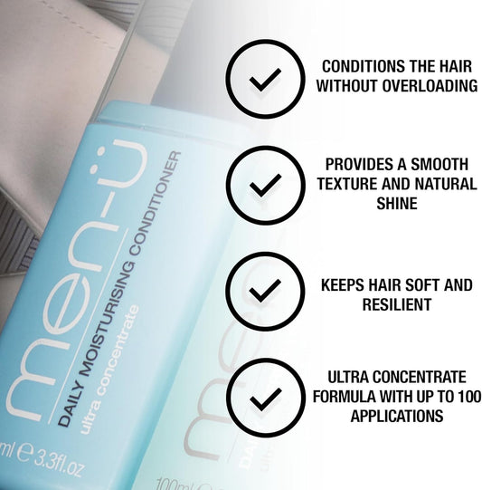 Men-Ü Daily Moisturising Conditoner 100Ml Refill, Vegan Conditioner With Ultra-Concentrate Formula – Up To 100 Applications, Long Lasting & High Performance Mens Hair Conditioner
