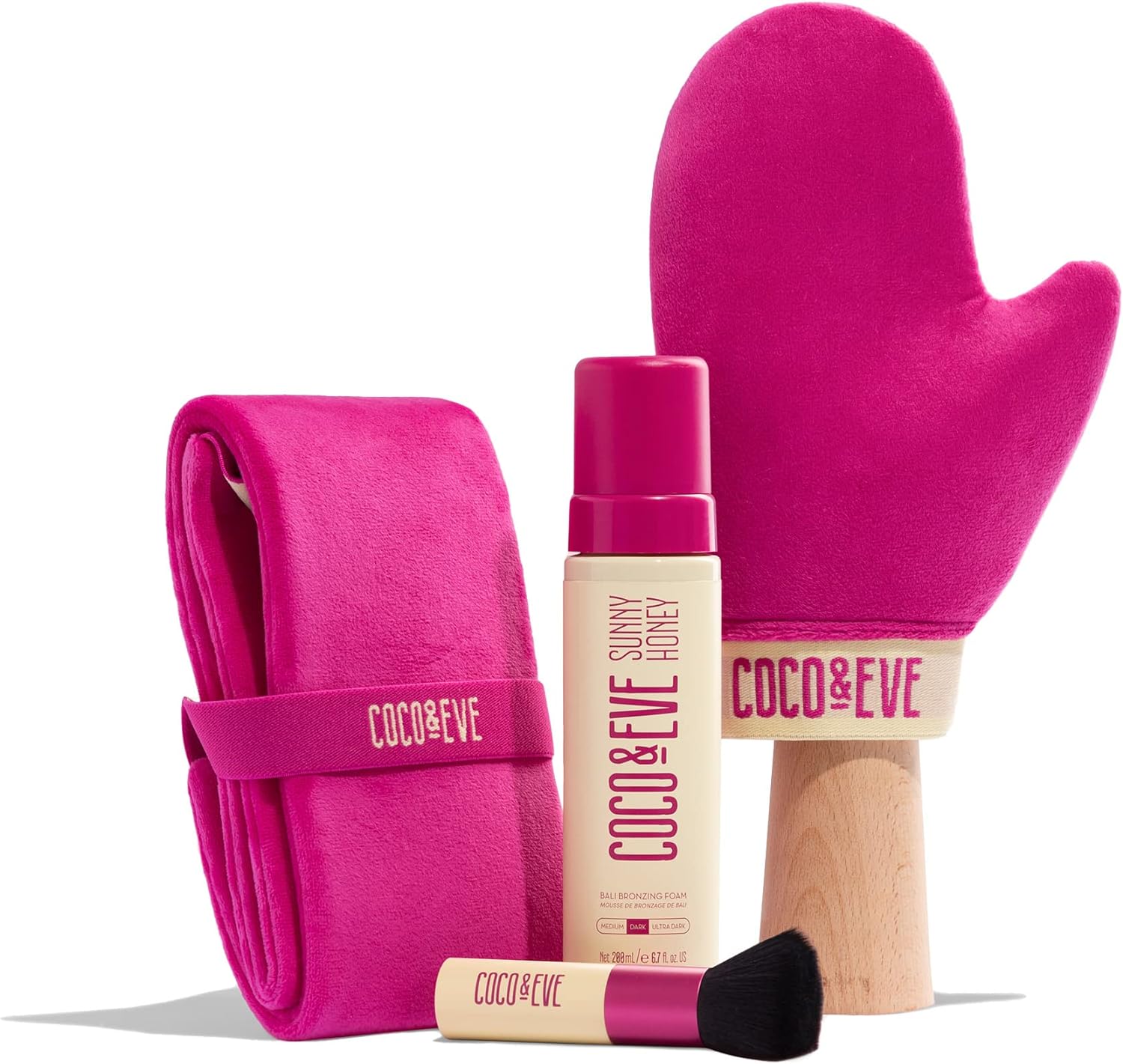 Coco & Eve Bali Bae Self Tan Set (Ultra Dark). All Natural Sunless Tanning Mousse. Instant Self Tanning Lotion With Bronzer, Miit & Back Applicator For Flawless Application And Bronze