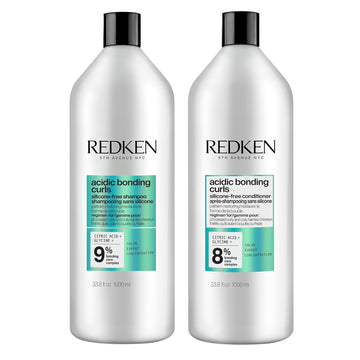 Redken Acidic Bonding Curls Shampoo & Conditioner Set | Curl Control + Definition | With Citric Acid, Avocado Oil, Shea Butter | Silicone-Free | For Coily And Curly Hair