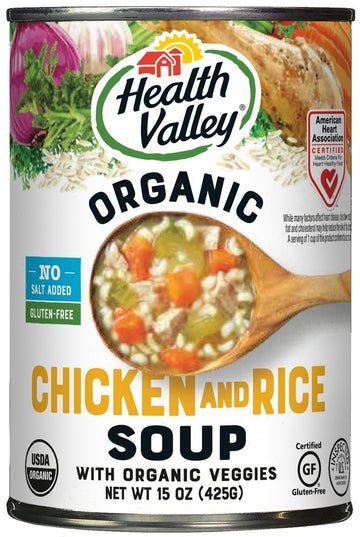 Health Valley Soup Chicken Rice No Salt, 15 Oz