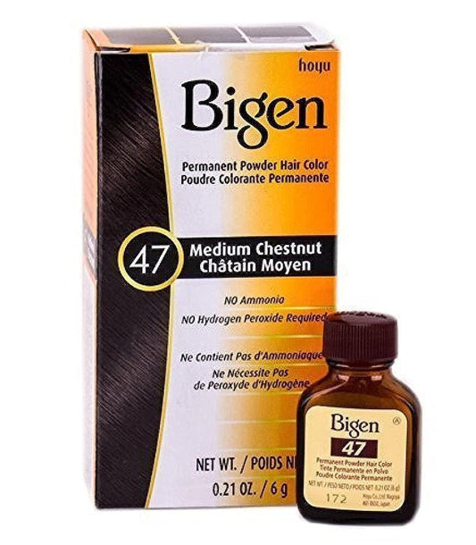 Bigen Permanent Powder Hair Color - 47 Medium Chestnut : Beauty & Personal Care