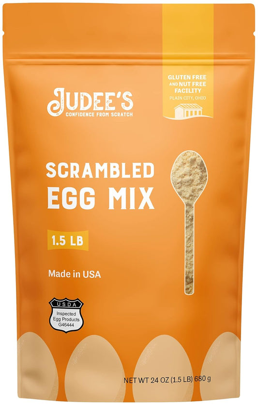 Judee's Camping Bundle: Scrambled Egg Mix 1.5 lb (24 oz), Whole Milk Powder 1.5 lb (24 oz), Parmesan Cheese Powder 1.5 lb (24 oz)