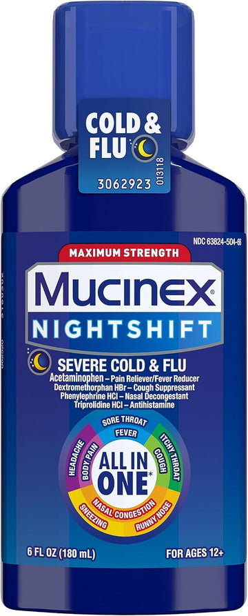 Mucinex Fast-Max® Adult Liquid - Nighttime Severe Cold & Flu 6 Oz