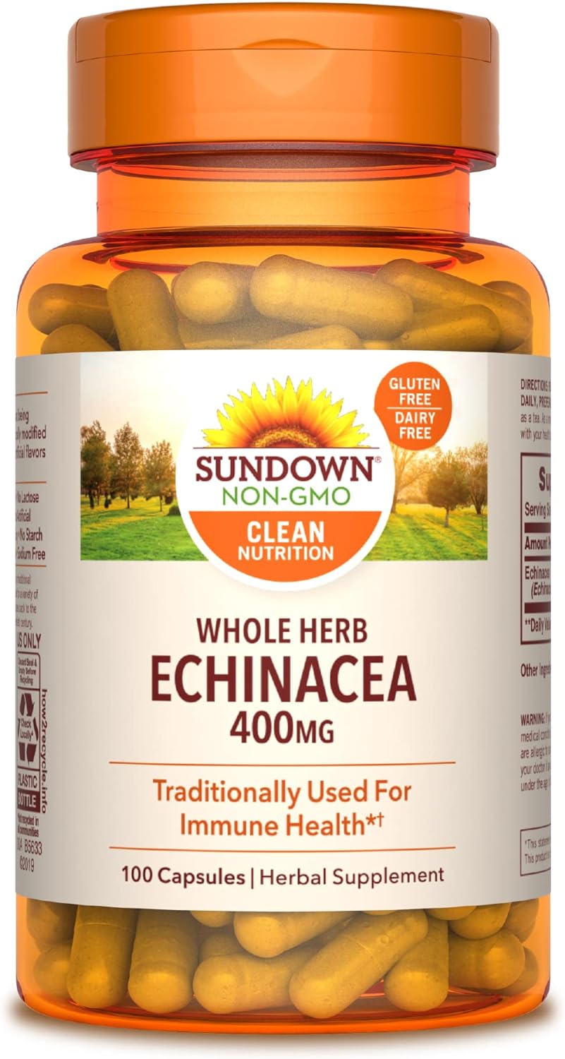 Sundown Whole Herb Echinacea 400Mg, Traditionally Used For Immune Support, 100 Capsules
