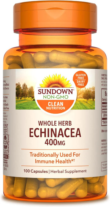 Sundown Whole Herb Echinacea 400Mg, Traditionally Used For Immune Support, 100 Capsules