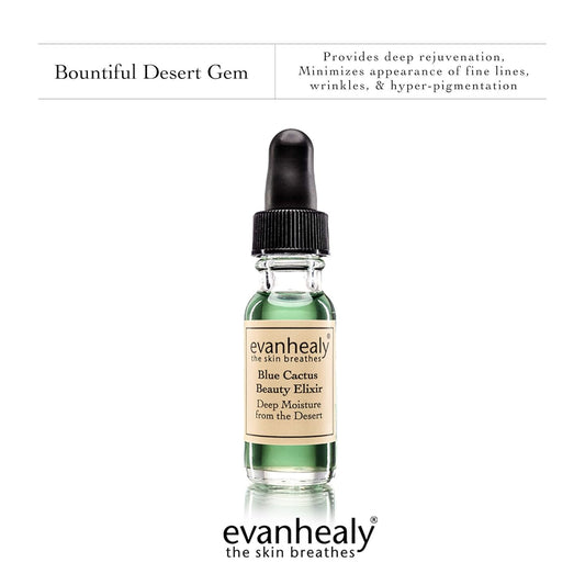 Evanhealy Blue Cactus Beauty Elixir | Organic Jojoba & Prickly Pear Oils | Soothing & Illuminating Serum For All Skin Types