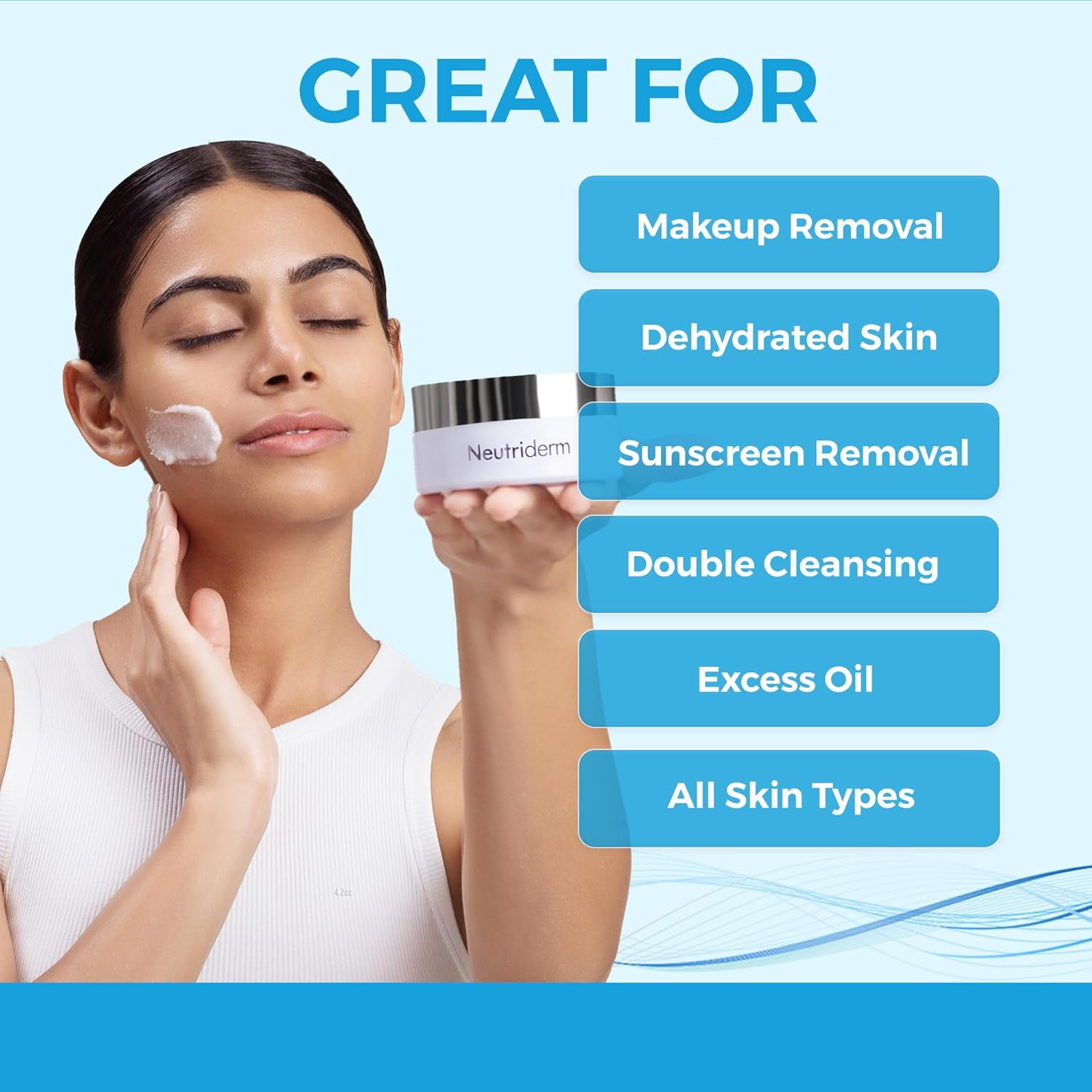 Neutriderm Cleansing Balm – Hydrating Makeup Remover Balm & Oil Based Cleanser With Vitamin E & Ceramides For Soft, Radiant Skin | All Skin Types (80G/2.8Oz) : Beauty & Personal Care