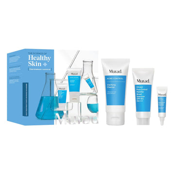 Murad Acne Trial Kit - Clear Breakouts + Control Oil 3-Piece Trial Kit ($50 Value) - Clarifying Cleanser 2Fl Oz, Rapid Relief Acne Treatment 0.25Fl Oz, Oil & Pore Mattifer Spf 45 0.8Fl Oz